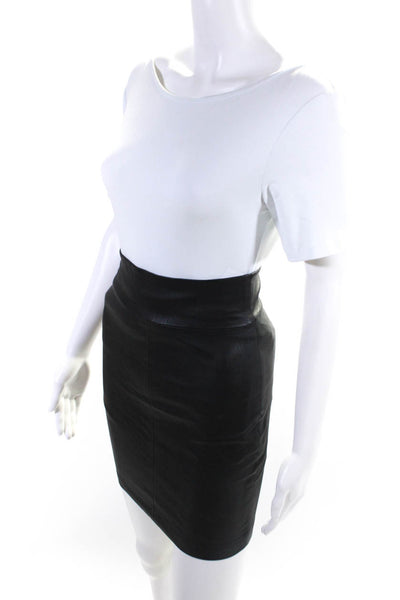 Robert Rodriguez Womens Leather Mini Skirt Black Size 0