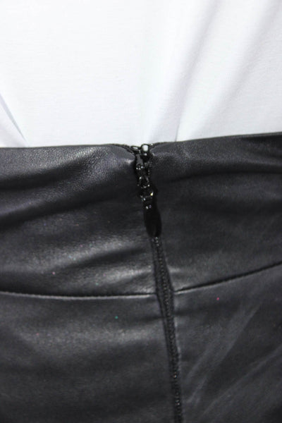 Robert Rodriguez Womens Leather Mini Skirt Black Size 0