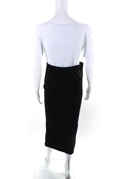 Avenue Montaigne Womens Ruched Mid-Calf Straight Pencil Skirt Black Size 2