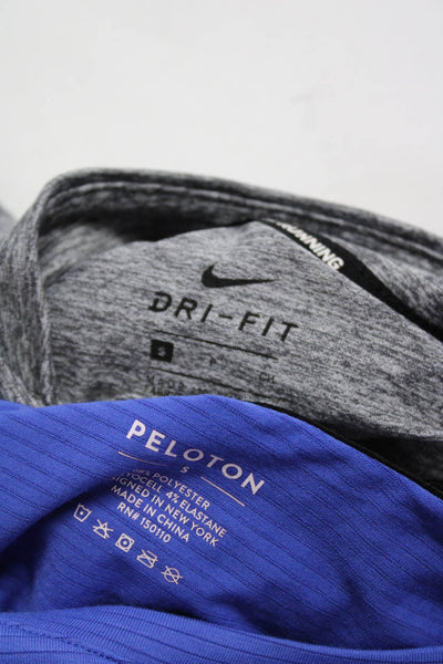 Peloton Nike Running Womens Ribbed Crossed Tank Jacket Blue Gray Size S Lot 2