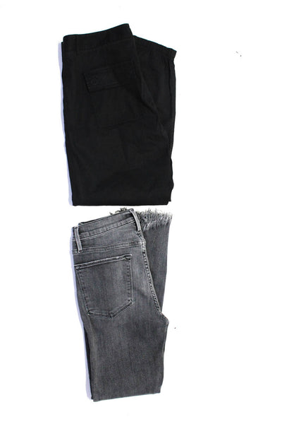 Frame Theory Womens Cotton Frayed Skinny Jeans Pants Black Size 4 27 Lot 2