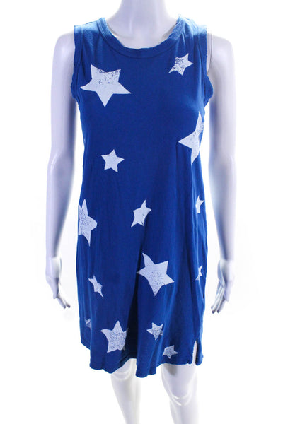 Current/Elliott Womens Cotton Graphic Star Sleeveless Tank Top Dress Blue Size 1