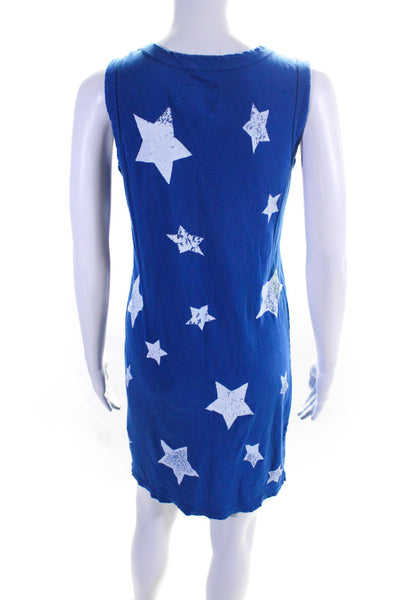 Current/Elliott Womens Cotton Graphic Star Sleeveless Tank Top Dress Blue Size 1