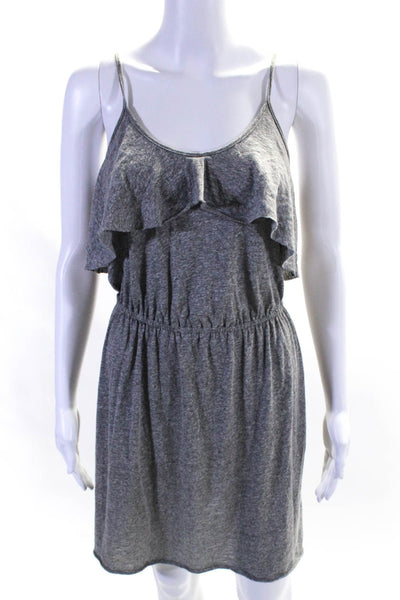 Rebecca Taylor Womens Ruffled Ruched Sleeveless Empire Waist Dress Gray Size XS