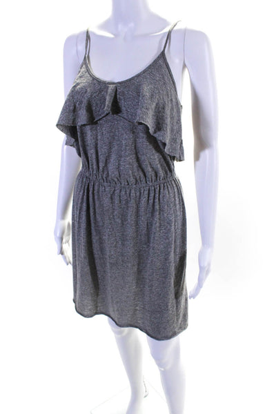 Rebecca Taylor Womens Ruffled Ruched Sleeveless Empire Waist Dress Gray Size XS