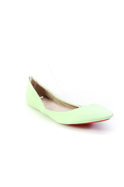 Joe's Collection Womens Solid Pointed Toe Slip On Flats Green Size 7