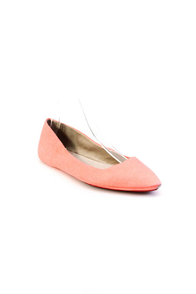 Joe's Collection Womens Solid Slip On Pointed Toe Canvas Flats Pink Size 8
