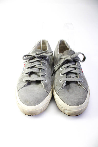 Superga Womens Solid Suede Rubber Sole Low Top Casual Sneakers Gray Size 37