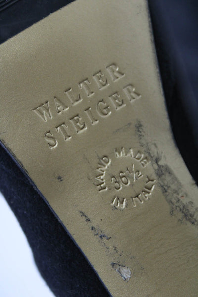 Steiger Womens Suede Ankle Strap Platform Pumps Black Size 36.5 6.5