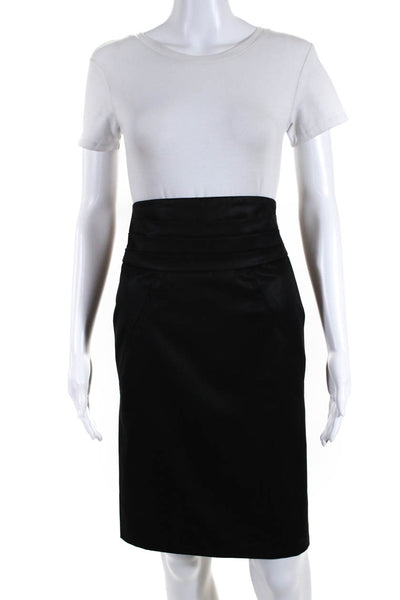 Zac Posen Womens Pencil Skirt Black Wool Size 8