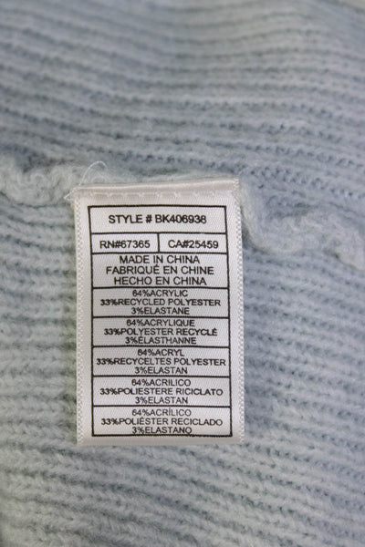 BB Dakota Womens Ribbed Knit Long Sleeve Turtleneck Sweater Blue Size M