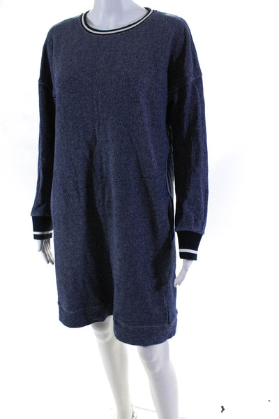 Vineyard Vines Womens Blue Cotton Crew Neck Long Sleeve Sweater Dress Size L