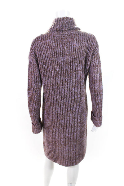 Stitch Drop Womens Knit Turtle Neck Shift Dress Purple Size Medium