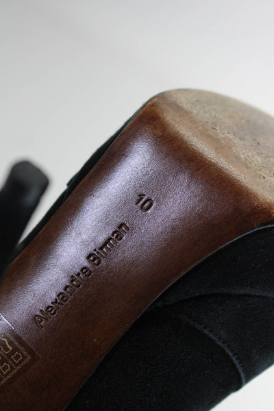 Alexandre Birman Womens Black Suede Platform High Heel Ankle Boots Shoes Size 10