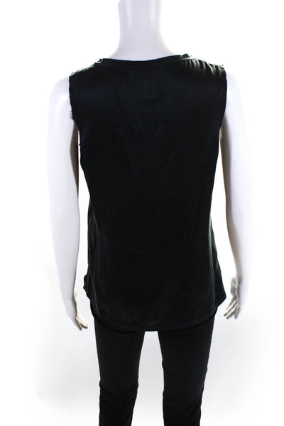 Go By GoSilk Women's Scoop Neck Silk Tank Top Blouse Black Size XS