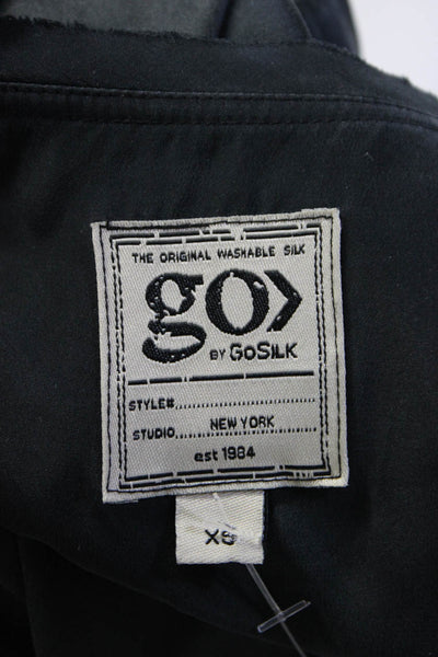 Go By GoSilk Women's Scoop Neck Silk Tank Top Blouse Black Size XS