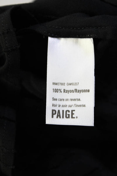 Paige Women's Sleeveless V Neck Ruffle Tank Top Blouse Black Size S