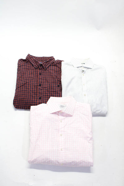 Charles Tyrwhitt Patagonia Mens Pink Checker Dress Shirt Size 17.5 15.5 XXL lot3