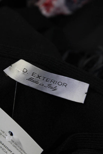 D Exterior Womens Sleeveless V Neck Fringe Knit Sheath Dress Black Size Medium