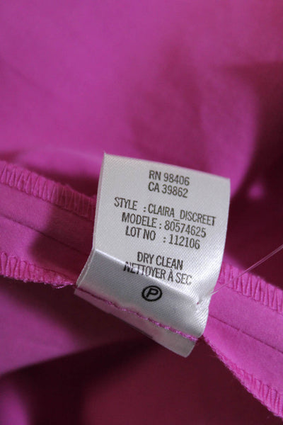 Theory Womens Back Zip Strapless Mini Claira Discreet Dress Pink Cotton Size 6