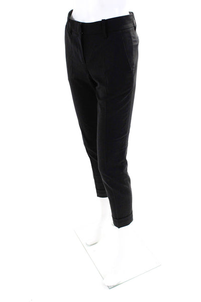 Barbara Bui Women's Pleated Front Mid Rise Straight Leg Dress Pants Black 34