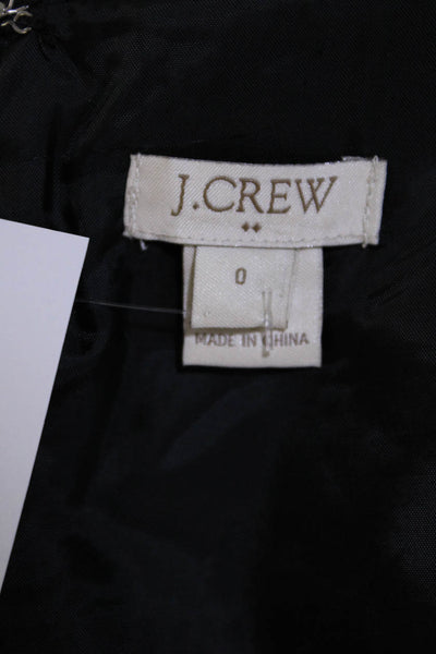 J Crew Womens Geometric Back Zipped Pleated Sleeveless Sheath Dress Black Size 0