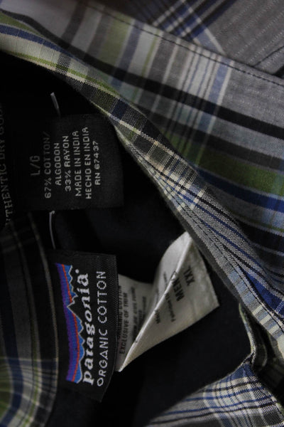 Ralph Lauren Polo Jeans Patagonia Mens Blue Button Down Shirt Size L XXL Lot 2