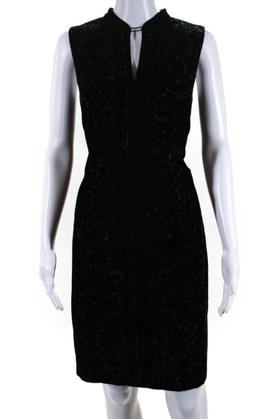 Elie Tahari Womens Velvet Floral Print Sleeveless Dress Black Size 6