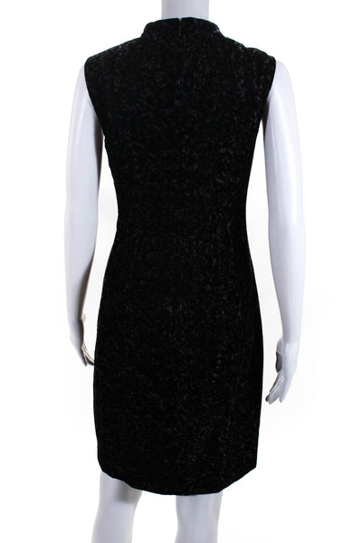 Elie Tahari Womens Velvet Floral Print Sleeveless Dress Black Size 6