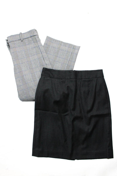J Crew Womens Striped Skirt Plaid Pants Gray Black Size 4 6 Petite Lot 2