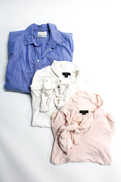 J Crew Womens Shirts Blue Ivory Pink Size Small Extra Small Lot 3