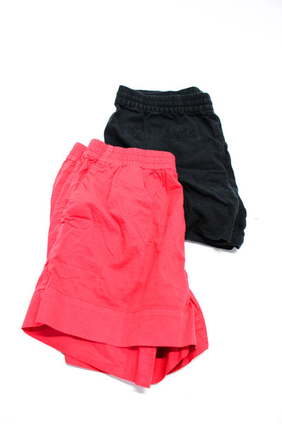 Everlane J Crew Women's Flat Front Pull On Shorts Red Black Size 14 L Lot 2