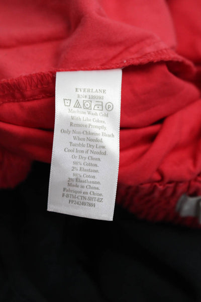 Everlane J Crew Women's Flat Front Pull On Shorts Red Black Size 14 L Lot 2