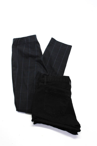 J Brand Women's Striped Pants Denim Shorts Black Blue Size 2 25 Lot 2