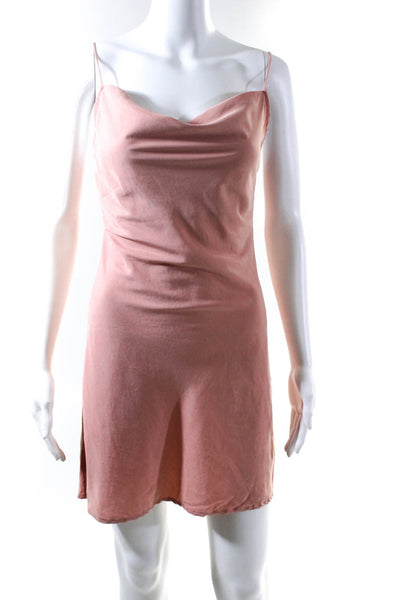 Cotton Candy LA Womens Strappy Tied Backless Sleeveless Mini Dress Pink Size S