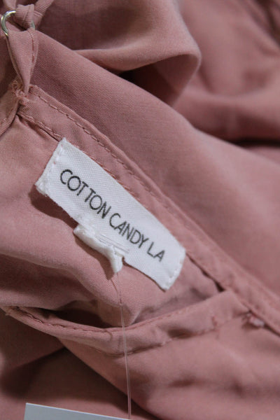 Cotton Candy LA Womens Strappy Tied Backless Sleeveless Mini Dress Pink Size S
