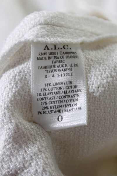 A.L.C. Women's Casual Linen Patch Pocket Skirt White Size 0