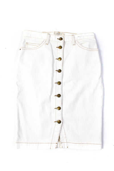 Current/Elliot Women's Button Down Demin Skirt White Blue Size 25, Lot 2