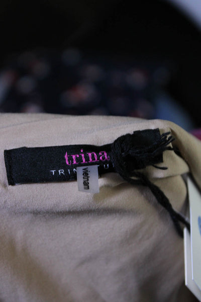 Trina Trina Turk Womens Back Zipped Abstract Darted Sheath Dress Pink Size S