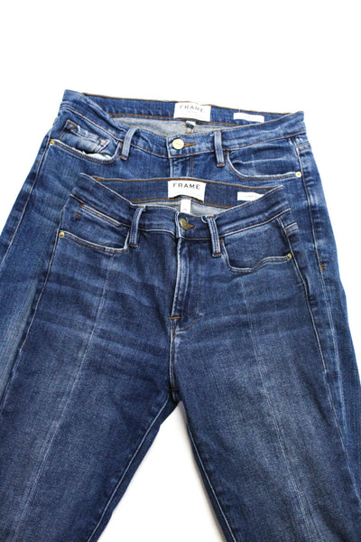 Frame Denim Womens Cotton Medium Wash Skinny Leg Jeans Blue Size 24 25 Lot 2