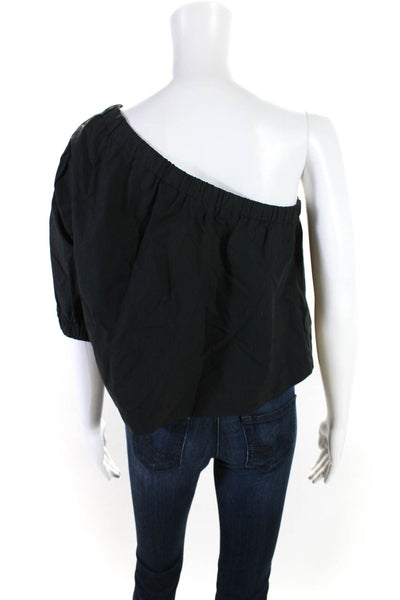 Rails Women's Cotton One Shoulder Crop Top Black Size S