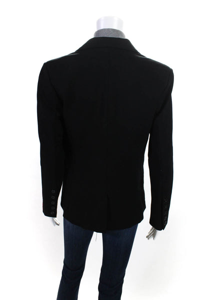 Central Park West Men's Long Sleeve Collared One Button Blazer Black Size S