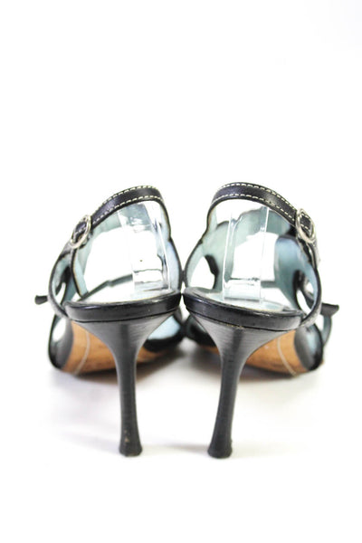 Lambertson Truex Womens Black Strappy High Heel Sandals Shoes Size 7.5