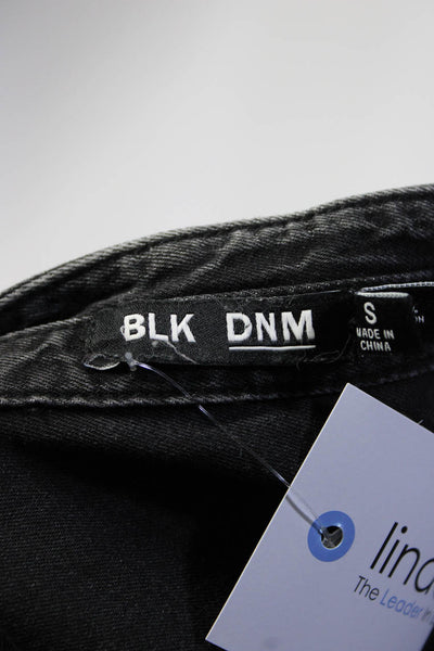 BLK DNM Womens Solid Sleeveless V Neck Half Button Demin Shirt Gray Size S