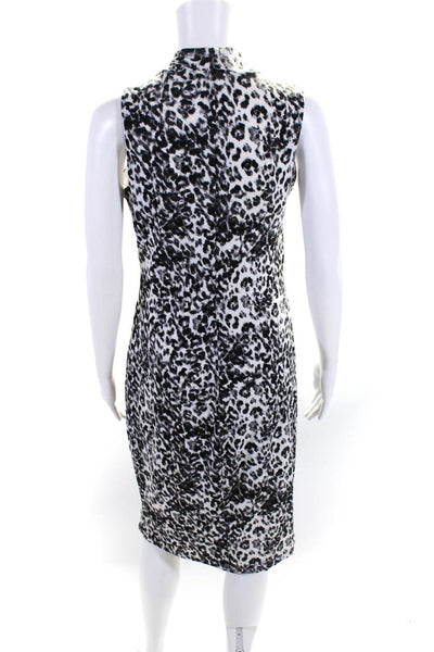 Rachel Rachel Roy Womens Cheetah Print Sleeveless Drop Waist Dress Black Size L