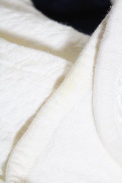 Oscar de la Renta Pink Label Womens Robe White Cotton Size Medium