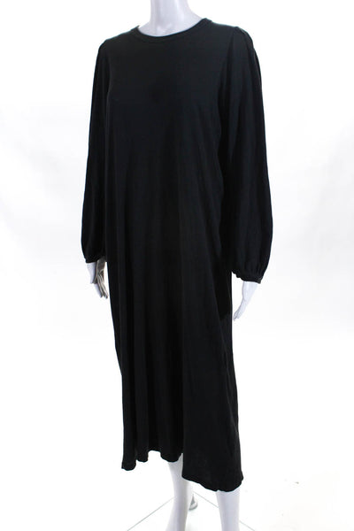 The Great Womens Long Puff Sleeve Midi Tee Shirt Dress Dark Gray Size 1