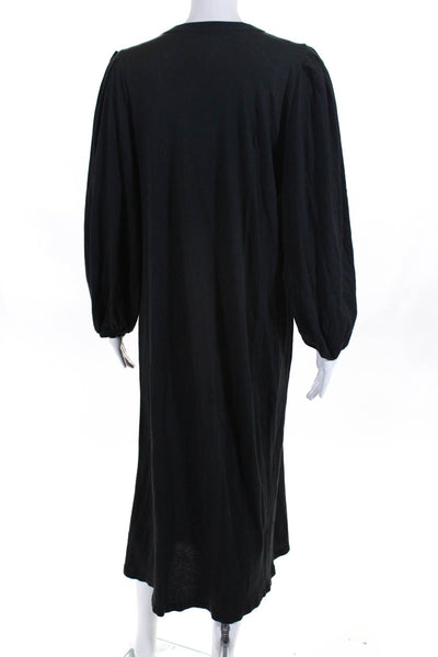 The Great Womens Long Puff Sleeve Midi Tee Shirt Dress Dark Gray Size 1