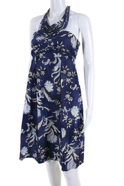 Philosophy di Alberta Ferretti Women's Sleeveless Halter Mini Tank Dress Blue S