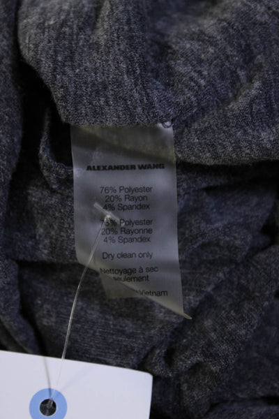 T Alexander Wang Womens Short Sleeve Ruched Tee Shirt Blue Size Medium
